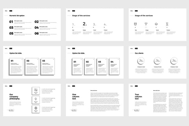 极简主义简约创意企业PPT模板素材 MINI Powerpoint Template插图3