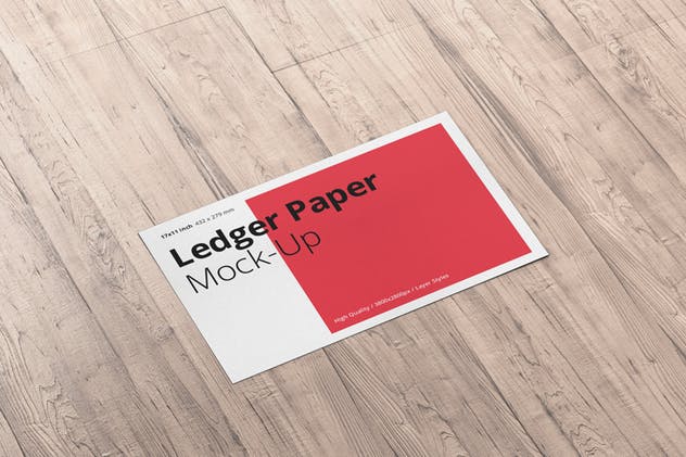 Ledger纸张印刷演示样机模板 Ledger Paper Mockup – 17×11插图(8)