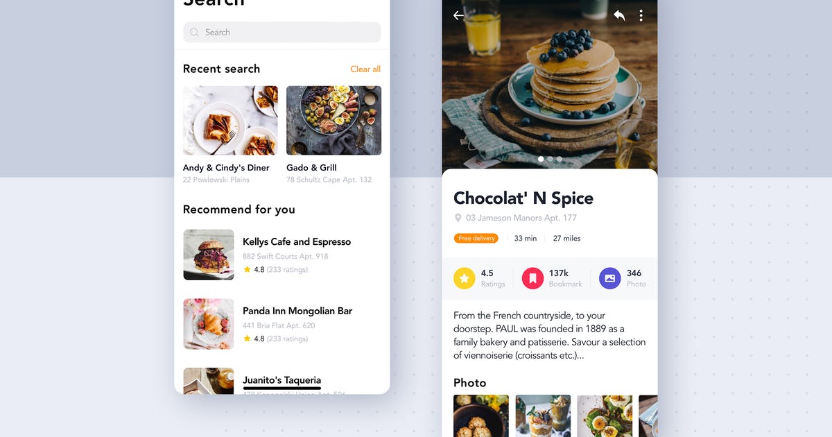 外卖订餐APP应用界面设计-搜索界面 Food Delivery UI Kit – Search screen插图