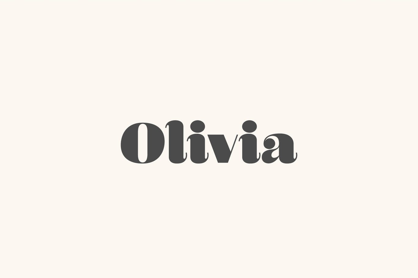 复古弯曲线条设计风格英文无衬线标题字体 Olivia – A Curvy Typeface插图