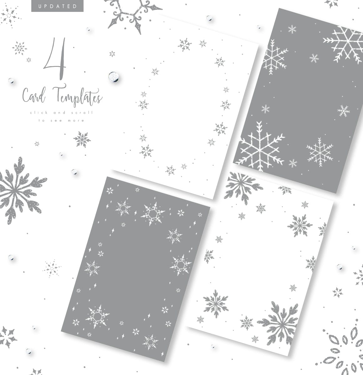 雪花之吻冬季主题手绘图案背景素材 UPDATED+ Snowflakes Winter Kisses插图5