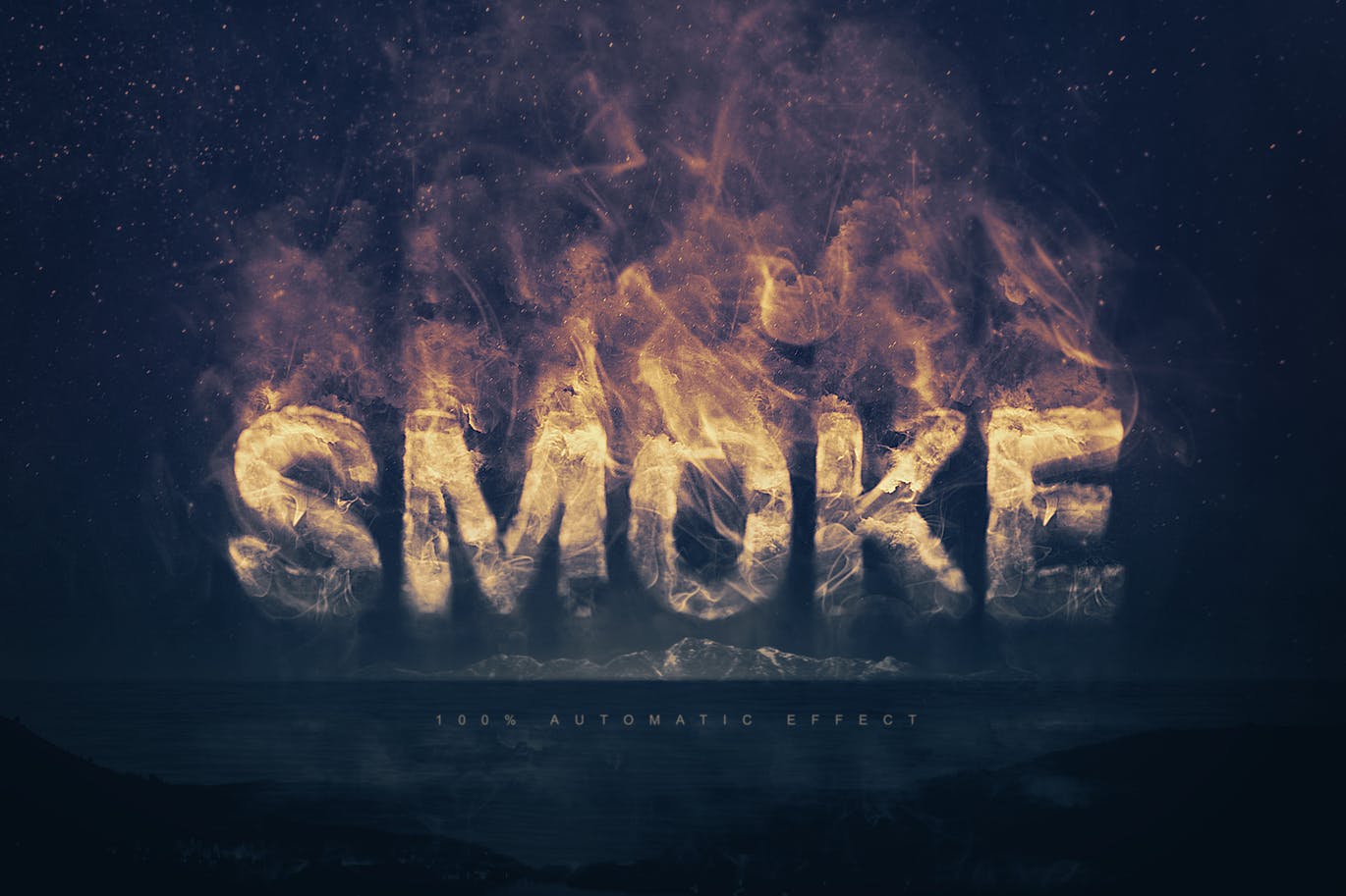 大气烟雾萦绕字体特效PSD分层模板 Smoke Logo Text Effect插图