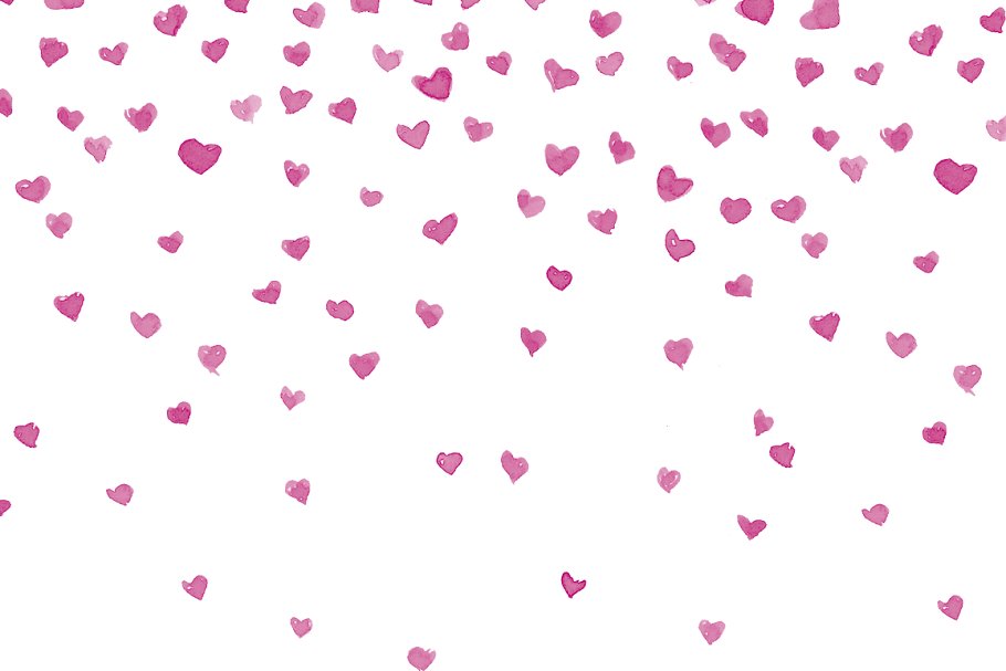 粉色和紫色心形图案纹理 Pink Hearts, Hearts Rain,插图(2)