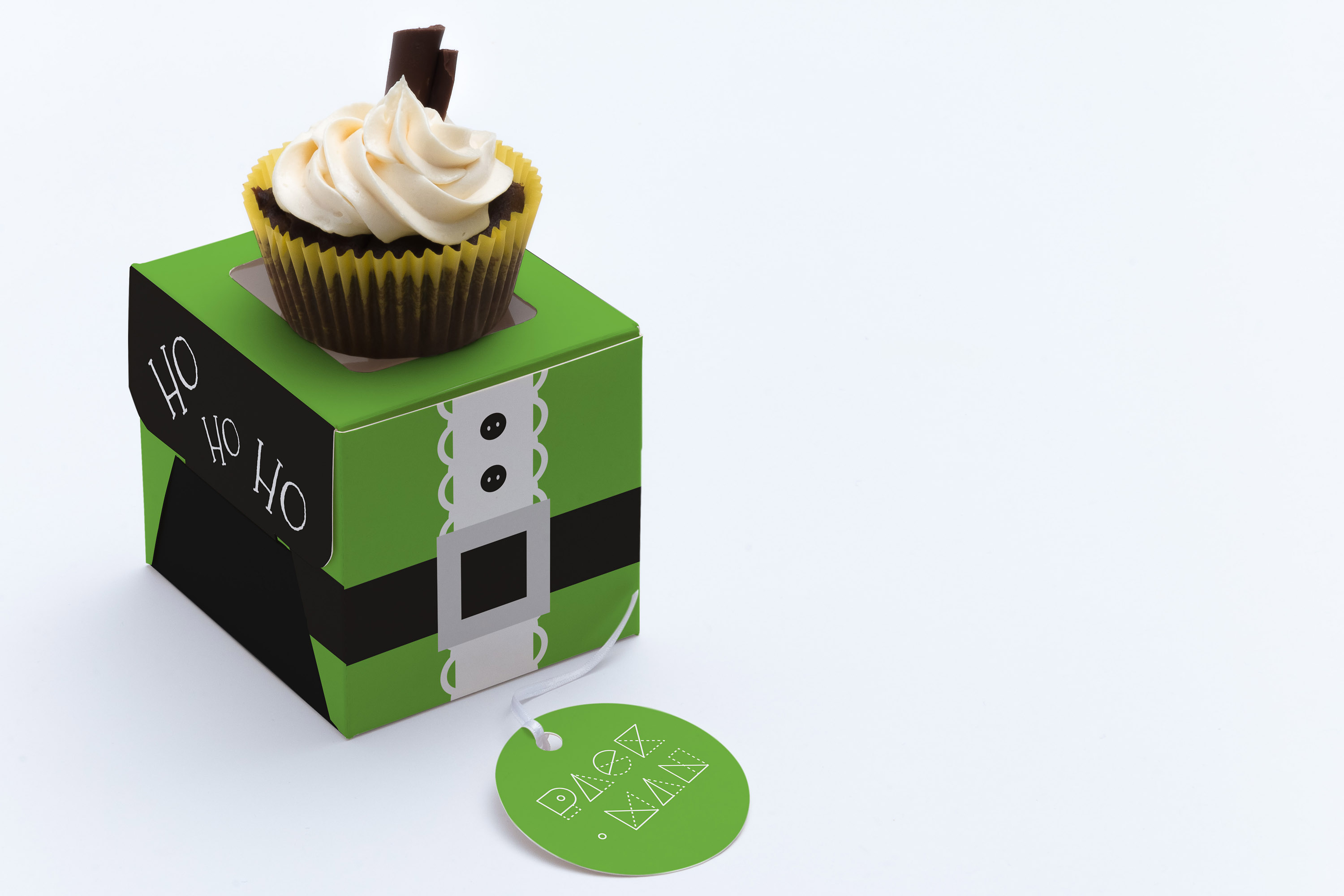 单个装纸杯蛋糕包装盒样机模板03 One Cupcake Box Mockup 03
