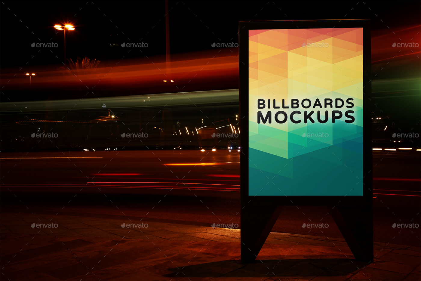 夜间广告牌展示样机模版 Billboards Mockups at Night Vol.1插图9