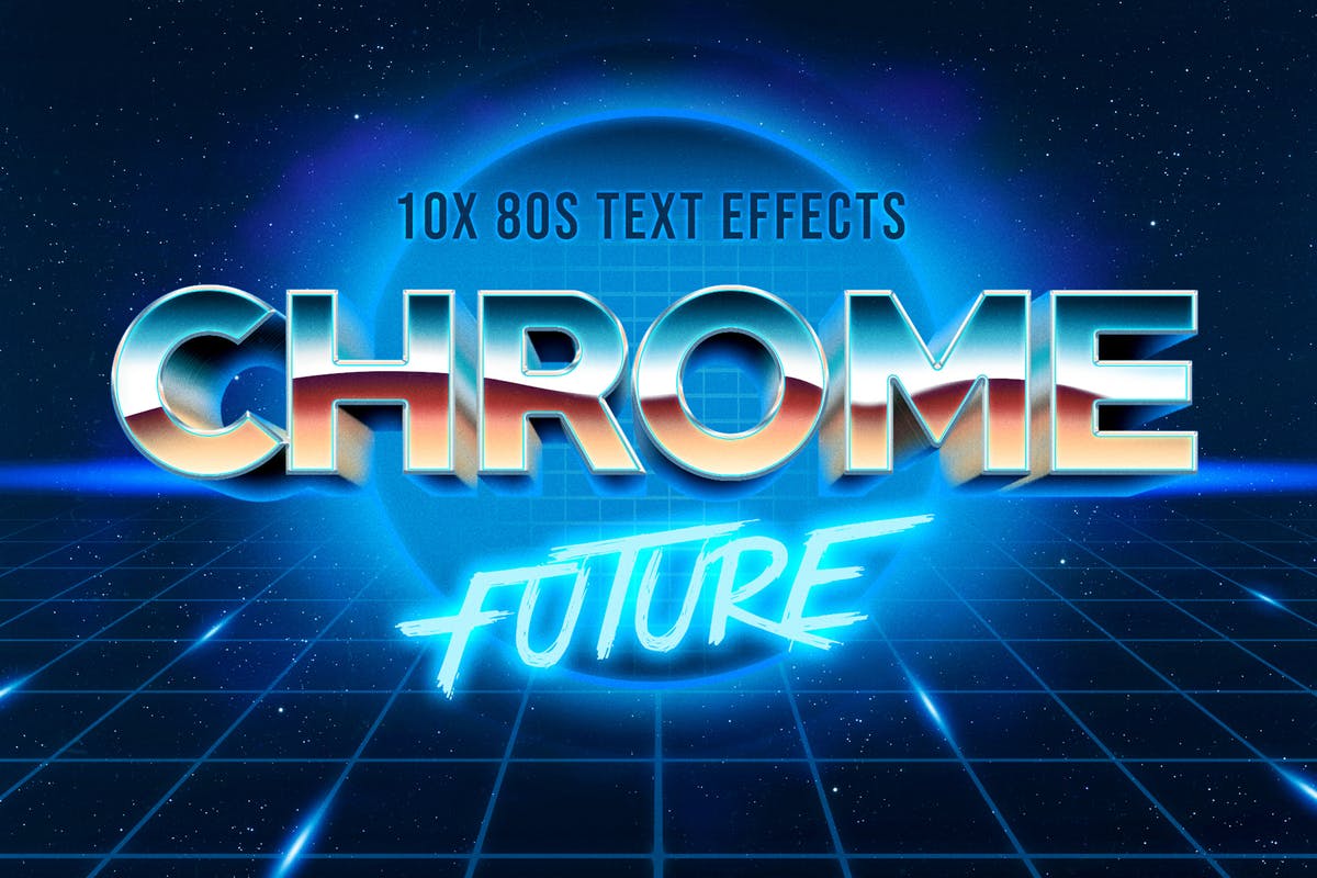 11款80年代复古文特效PS图层样式V3 80s Text Effect V3插图