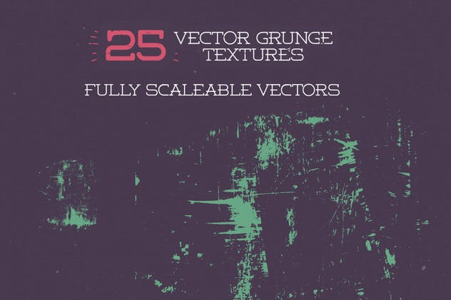 矢量粗糙Grunge风格纹理素材 25 Vector Grunge Textures插图(3)