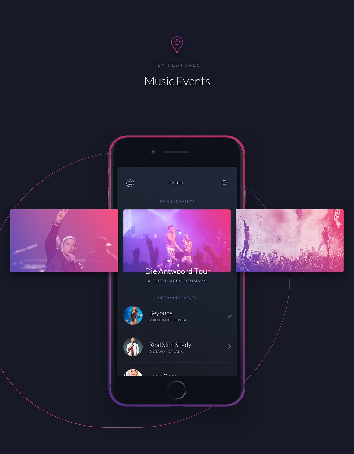 酷黑风格音乐应用设计 UI 套件 Music UI/UX Mobile App Kit插图5