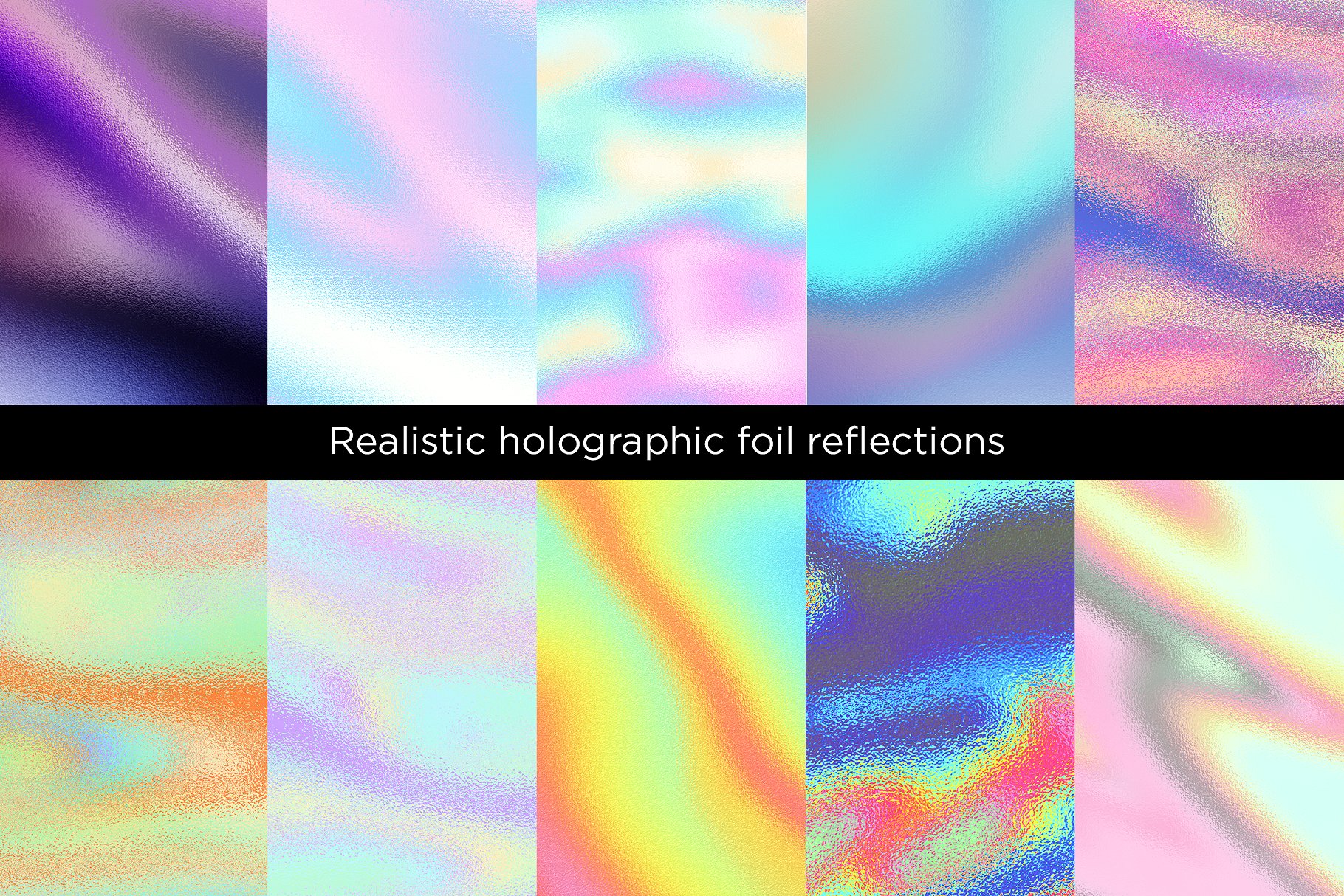20种彩色配色方案锡纸纹理 HoloFoil Holographic Foil Textures插图2