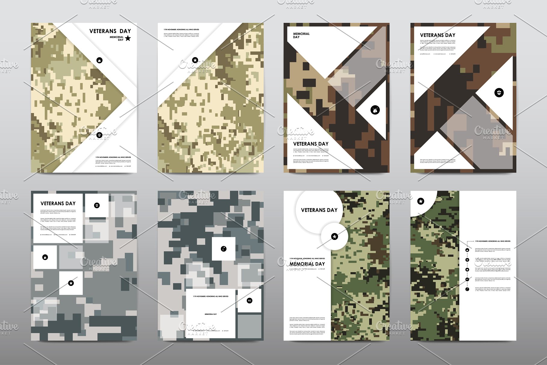 40+老兵节军人宣传小册模板 Veteran’s Day Brochures Bundle插图31