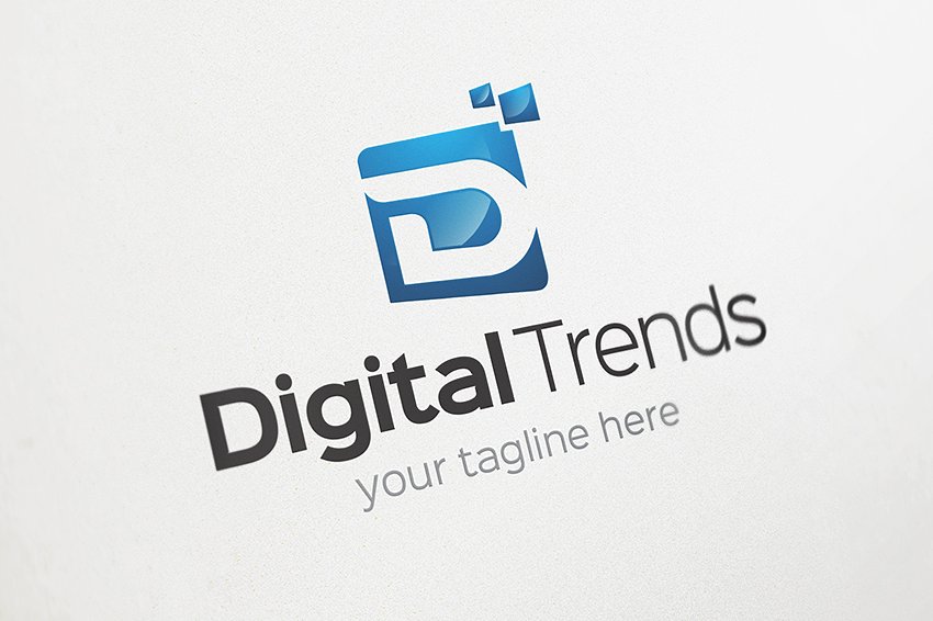创意字母Logo模板系列之字母D：数字趋势 Digital Trends – D Logo插图