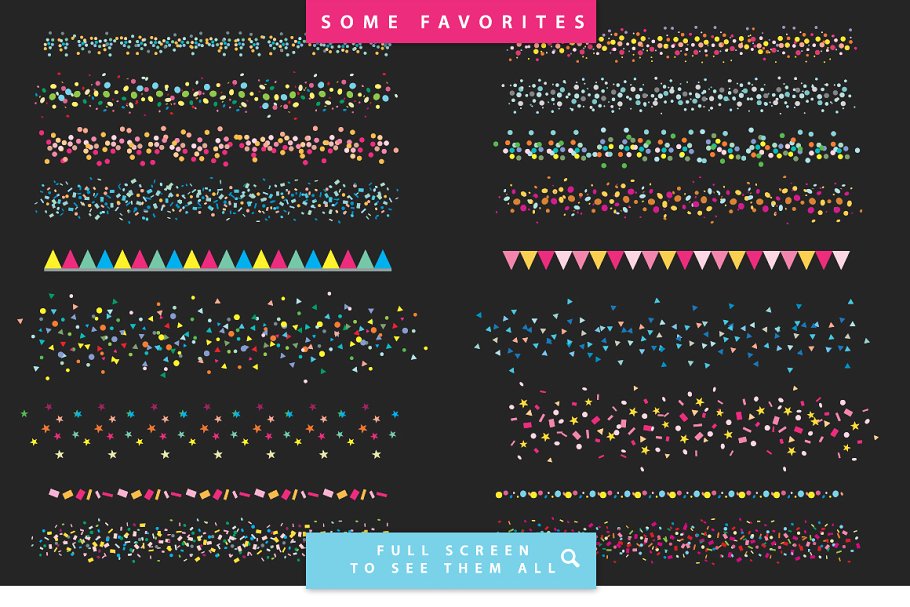 彩绘派对画笔AI笔刷 Confetti Party Illustrator Brushes插图1