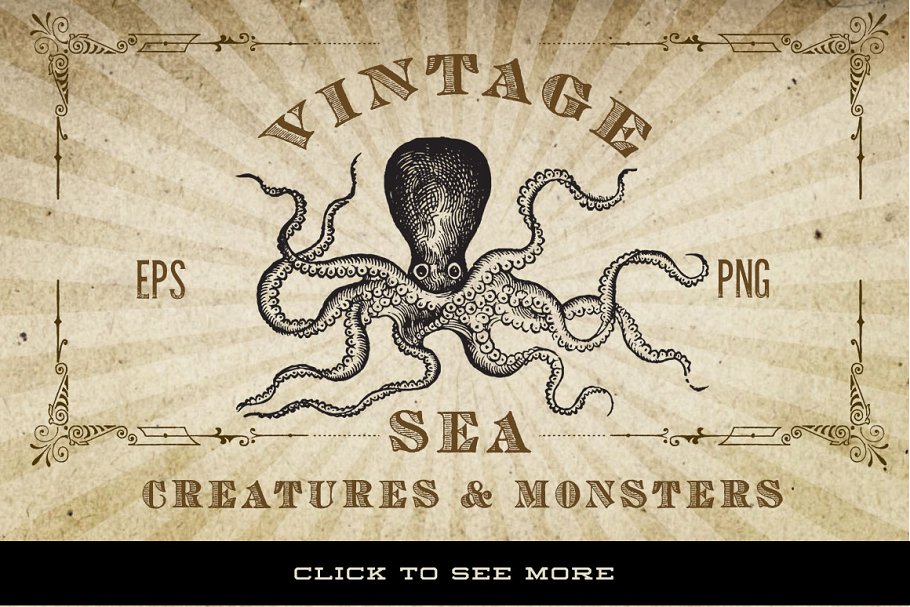 海洋生物旧书插画集 Antique Sea Creatures & Monsters插图(4)