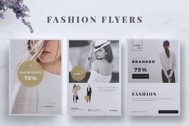 极简设计风格时尚品牌促销海报模板设计 PAKEAN Minimal Fashion Flyer插图(8)