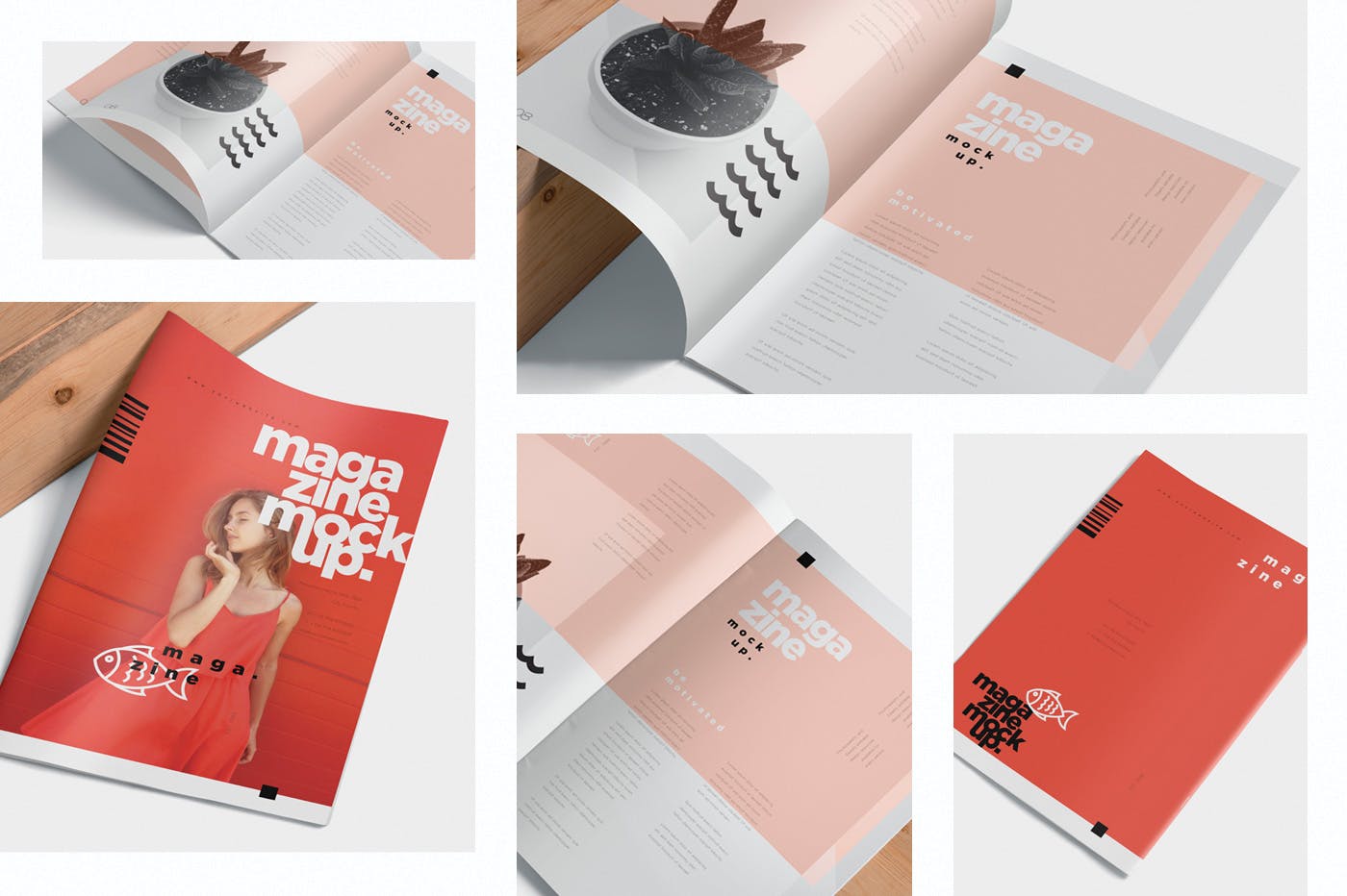 杂志广告图片设计印刷效果图样机 Open Magazine Mockups for Ad Designs插图(1)