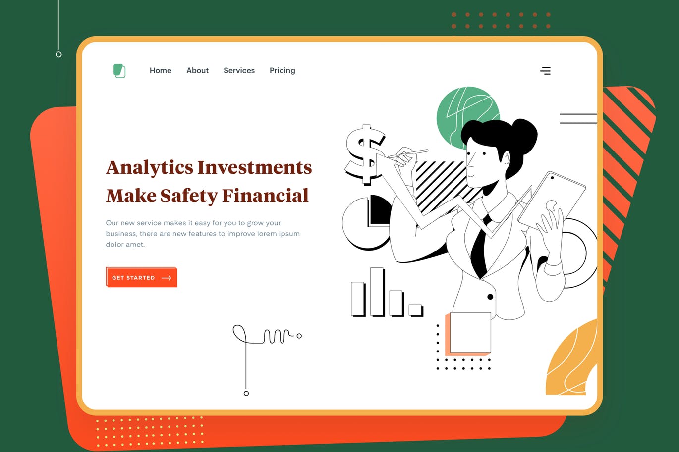 互联网金融主题网站设计矢量插画设计素材 Liner – Finance插图