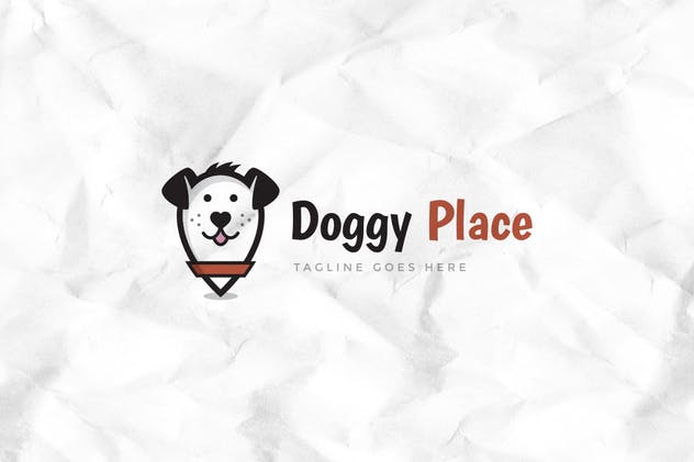 宠物店宠物照料Logo徽标设计模板 Doggy Place Logo Template插图1