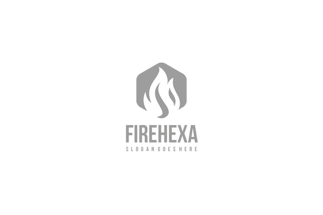 六边形火焰企业创意Logo设计模板 Fire Hexagon Logo插图2