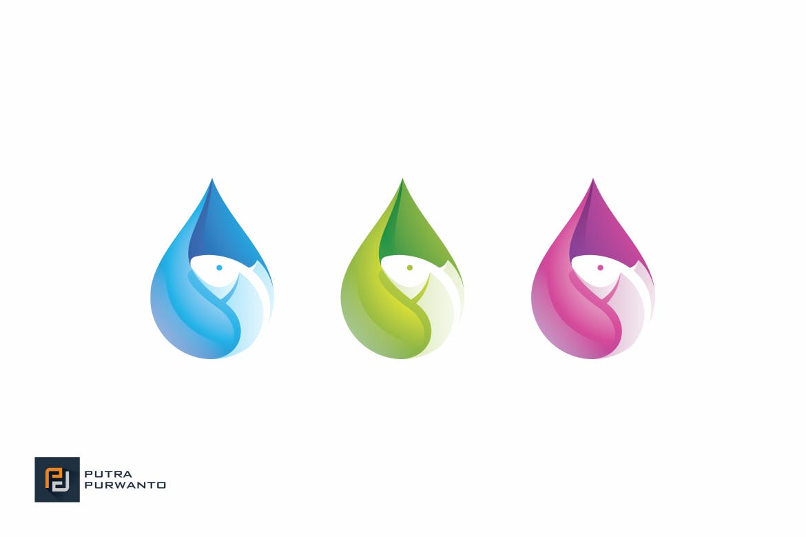 绿色环保机构公司水滴图形概念Logo设计模板 Water Fish – Logo Template插图(3)