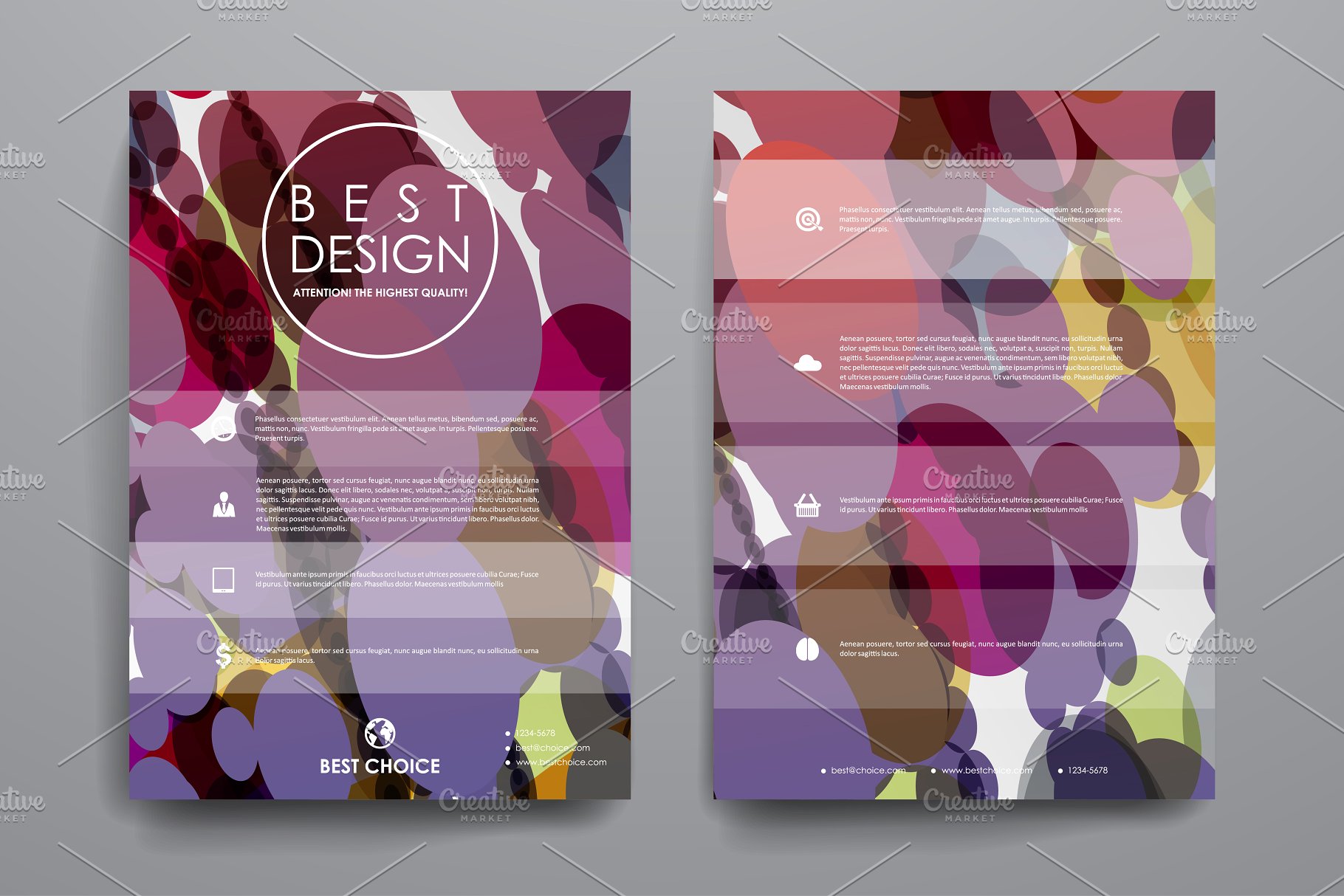 抽象彩色几何椭圆图形宣传册模板 Brochure Templates插图9