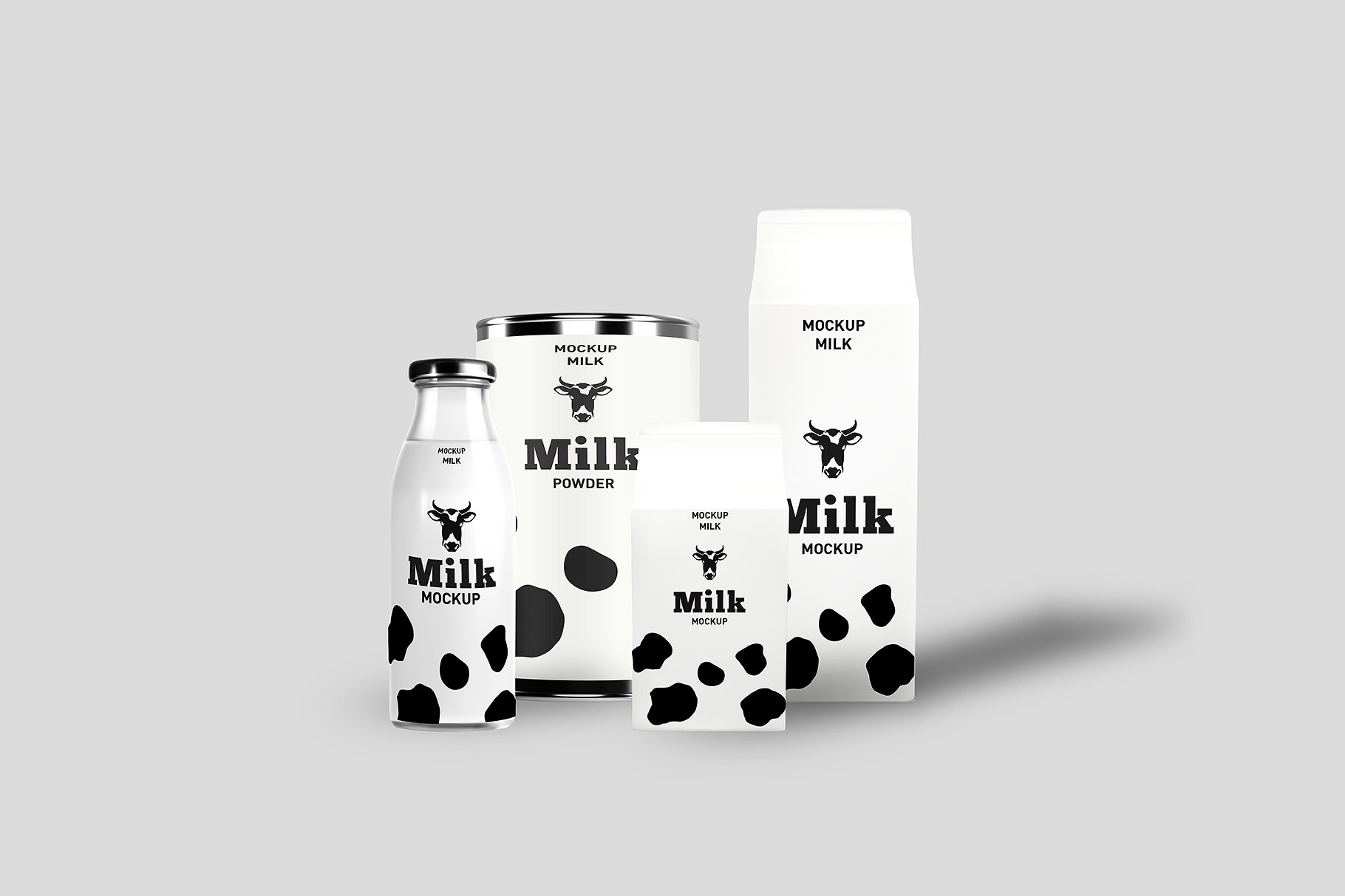 牛奶酸奶瓶包装样机展示模型mockups插图1