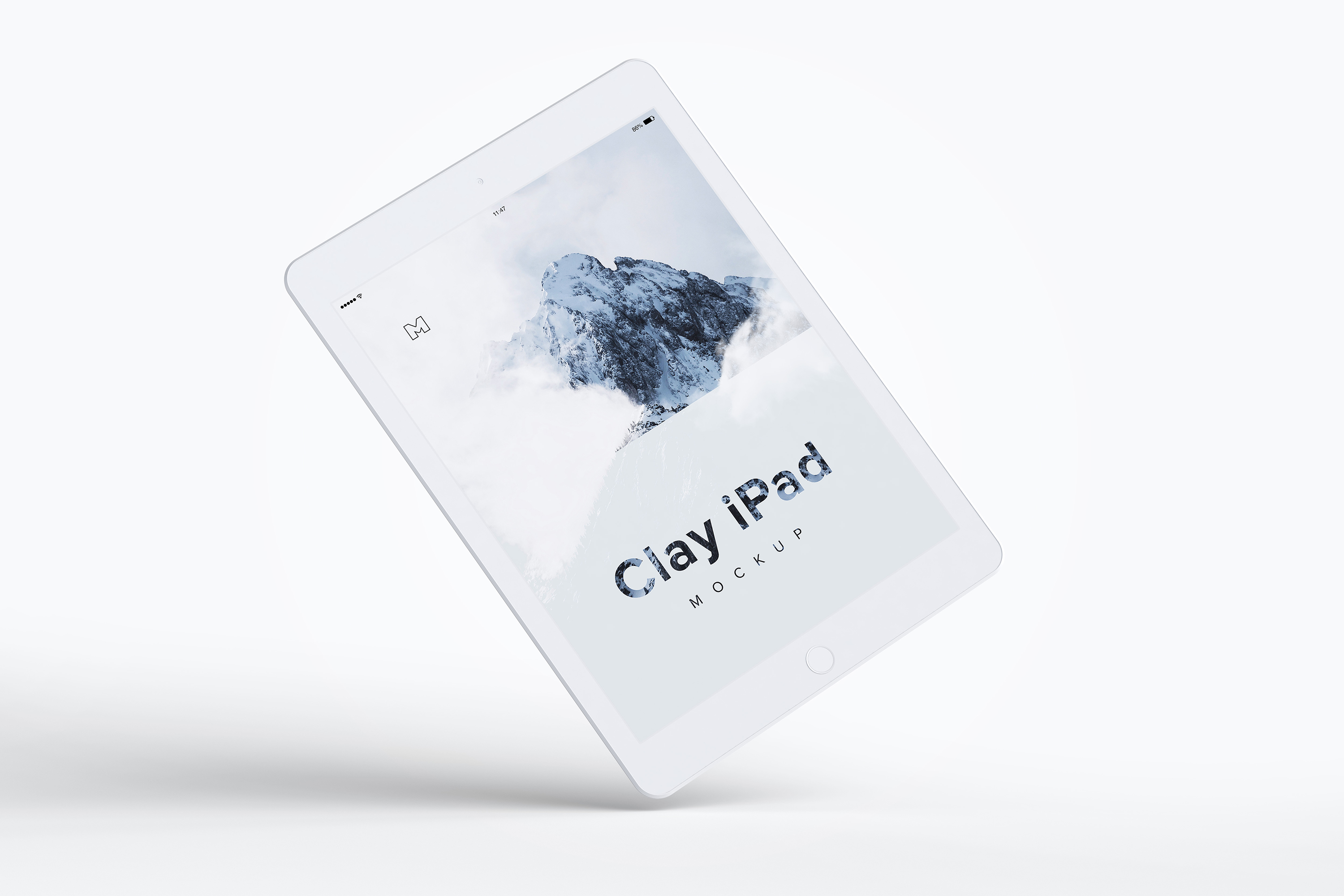 iPad平板电脑UI界面设计黏土样机06 Clay iPad 9.7 Mockup 06插图