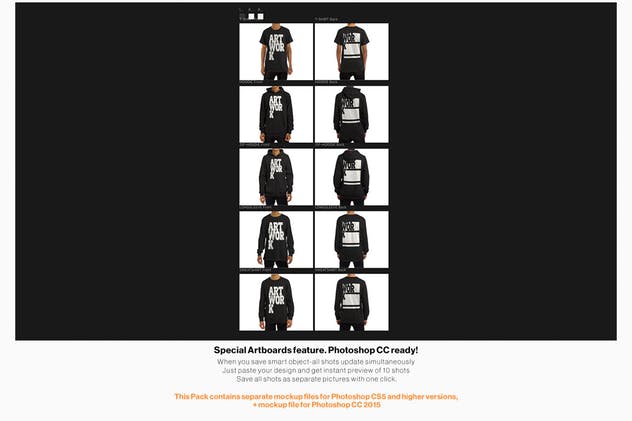 时尚印花T恤/长袖/运动连帽衫服装样机 T-Shirt Longsleeve Sweatshirt Hoodie Mockup插图(2)