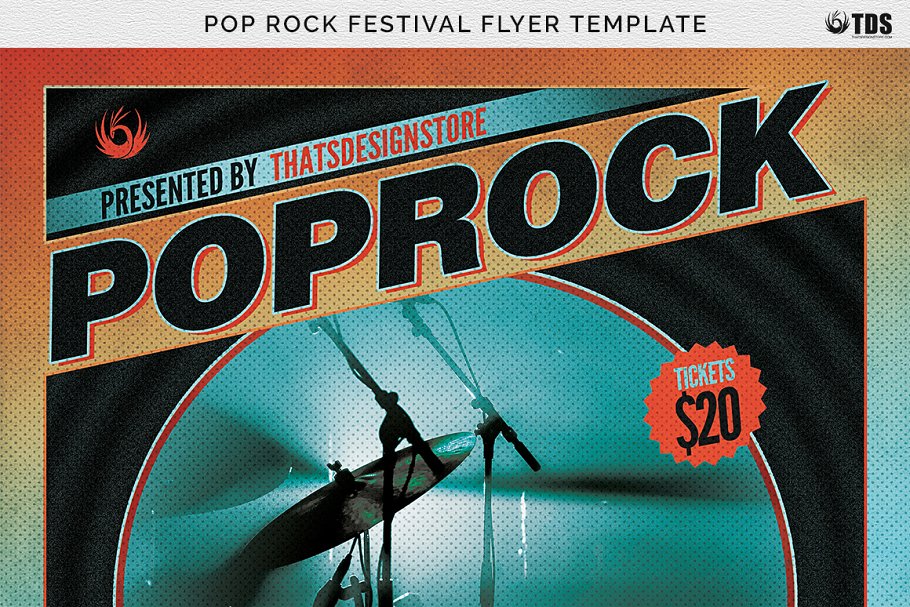流行摇滚音乐节传单PSD模板v1 Pop Rock Festival Flyer PSD V1插图(6)