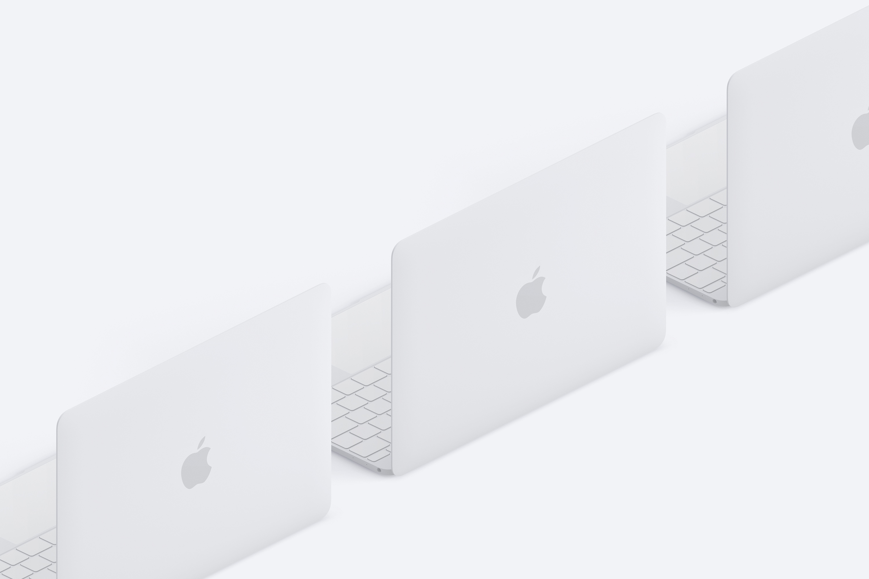 MacBook超极本笔记本电脑右后视图样机 Clay MacBook Mockup, Isometric Back Right View插图(2)
