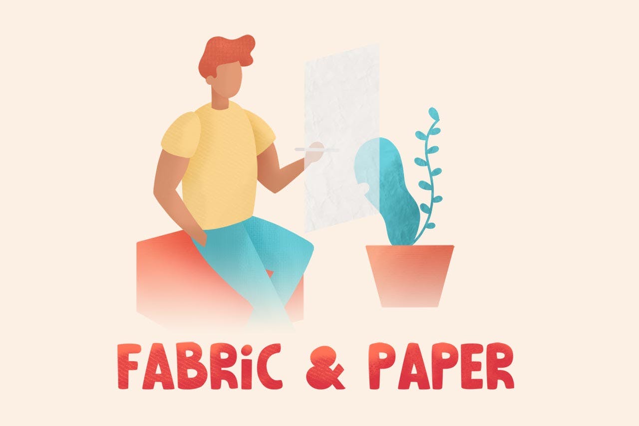 28种织物和纸张肌理纹理Procreate笔刷 Fabric & Paper Procreate Brushes插图(2)