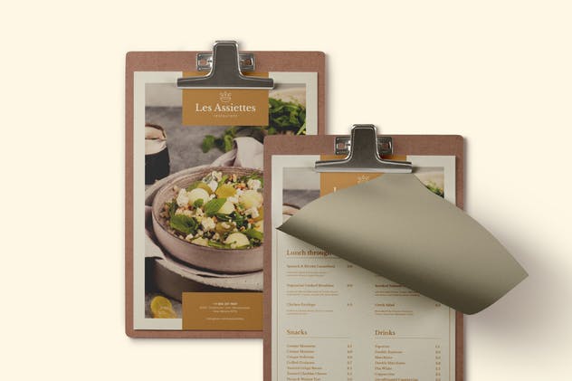 豪华西餐厅意大利菜法国菜菜单设计模板 Restaurant Menu插图1