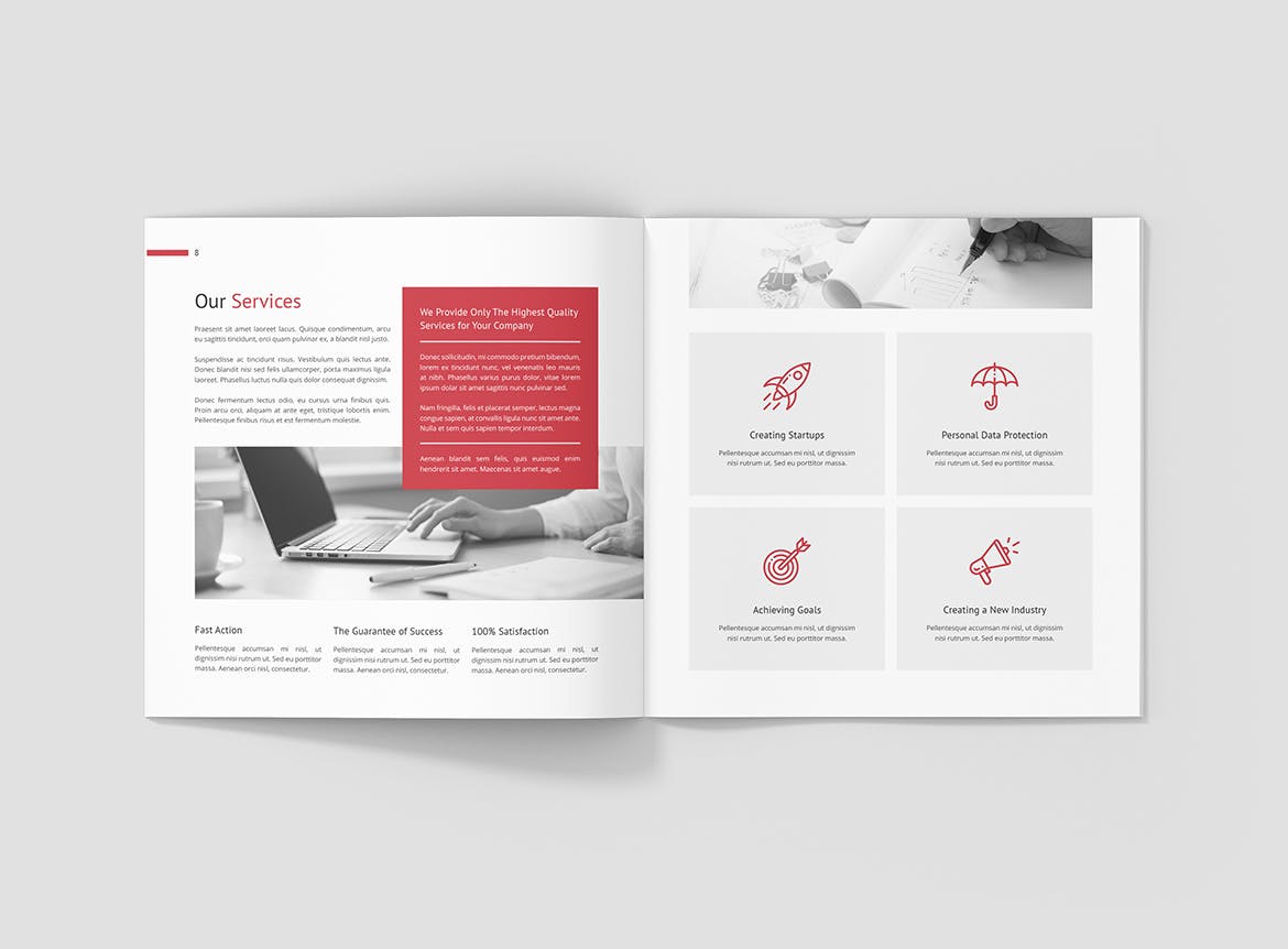 方形企业宣传画册/年度报告设计模板 Business Marketing – Company Profile Square插图(5)