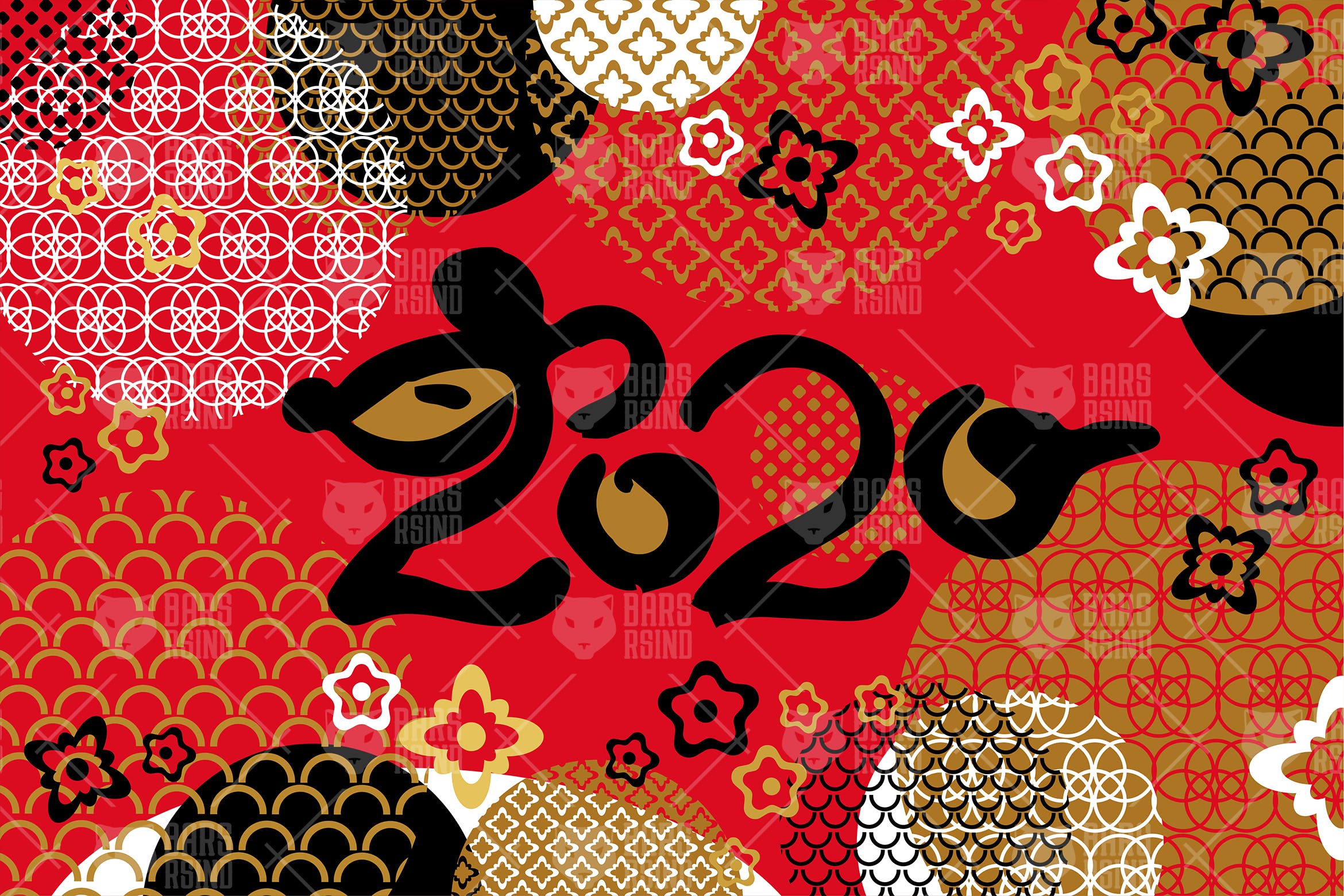 中国风2020年新年主题矢量Banner背景图设计素材 2020 Chinese New Year Greeting Banner插图