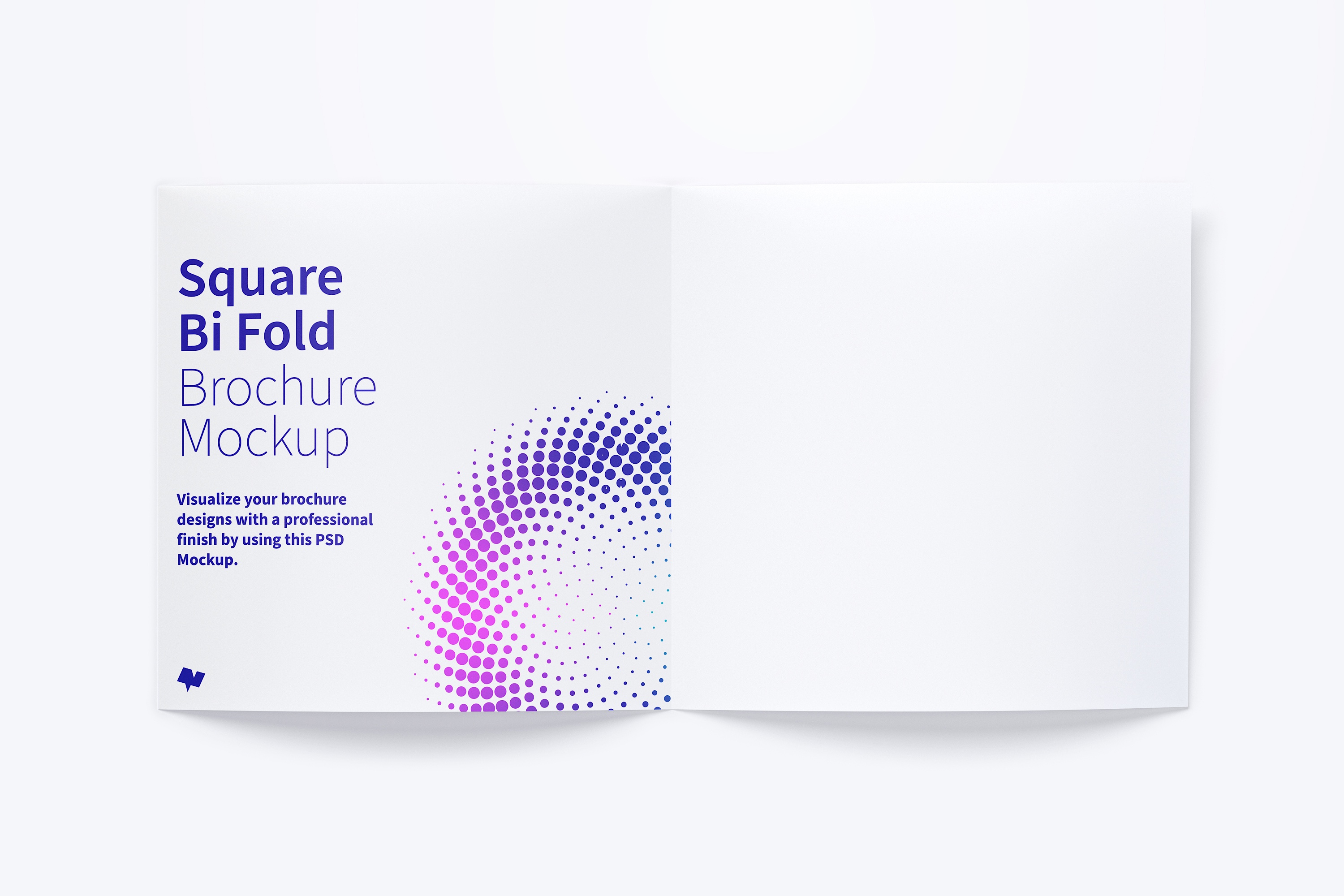 方形双折页企业宣传册＆传单设计效果图样机03 Square Bi Fold Brochure Mockup 03插图1