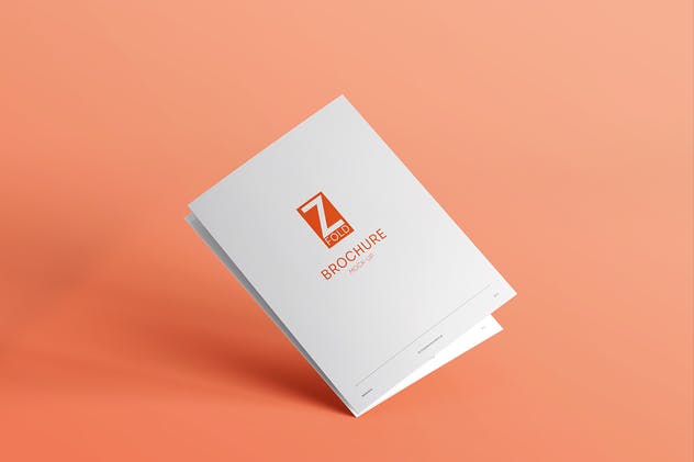 三折页宣传小册设计样机模板 Z-Fold Brochure A5 Mock-up插图(3)
