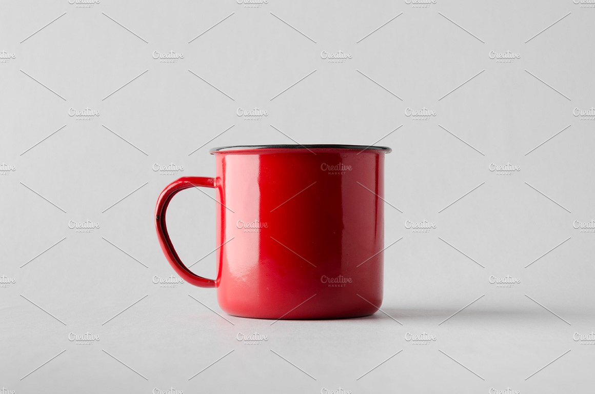 搪瓷茶杯样机模板 Enamel Mug Mock-Up Photo Bundle插图(3)