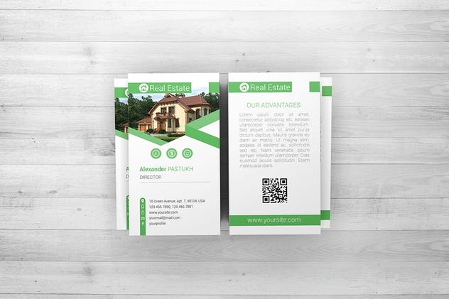 企业名片卡片样机模板 Business Card Mock-Up插图(1)