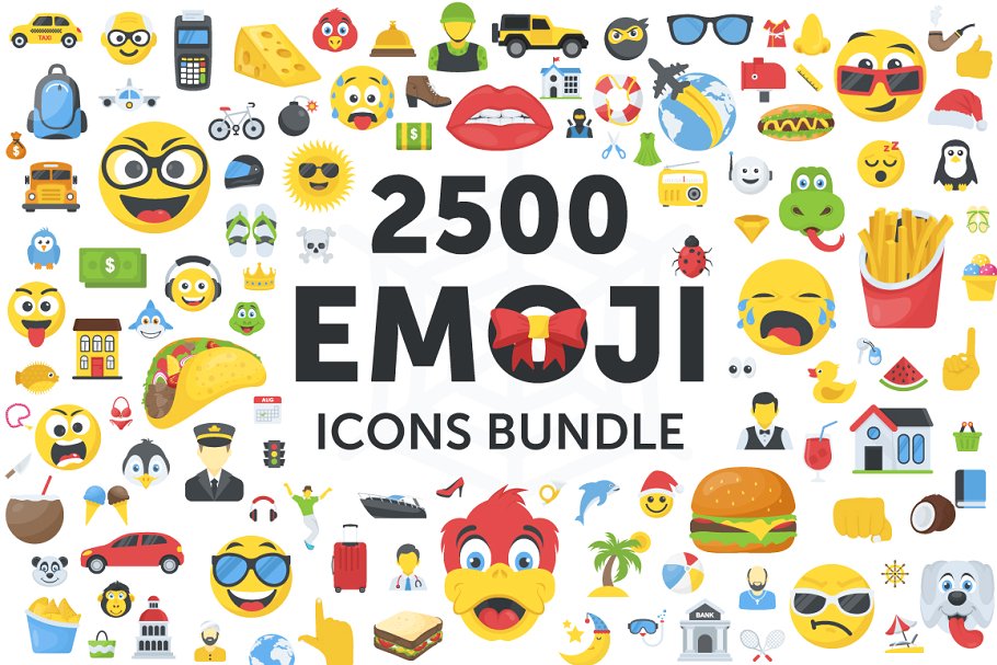 2500枚表情图标合集 2500 Emoji Icons Bundle插图