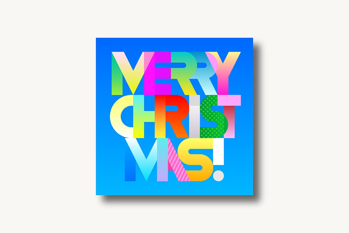 圣诞节主题装饰文字矢量图形素材 Merry Christmas decorative text (two options)插图