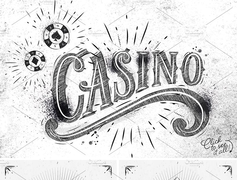 复古风格赌场标志矢量图形 Casino Symbols插图1 复古风格赌场标志矢量图形 Casino Symbols插图1