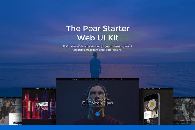 25套创意网站设计UI模板 The Pear Starter Web UI Kit插图(1)