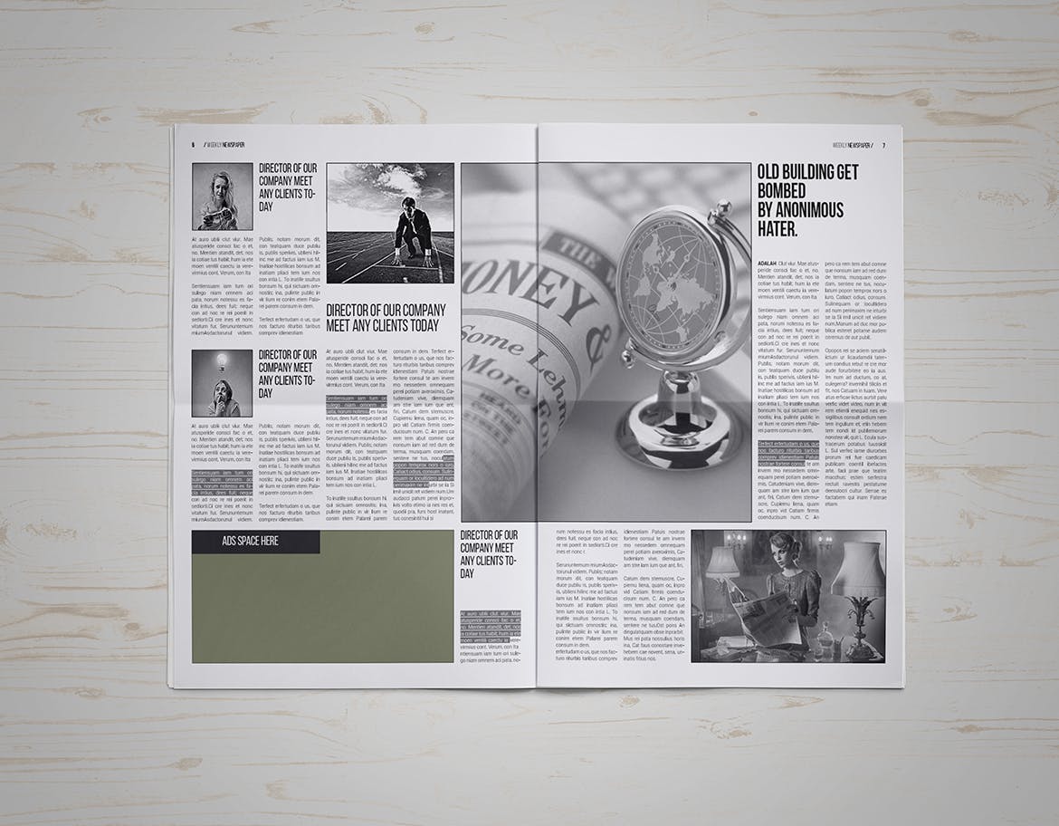 企业品牌内宣报纸设计模板 InDesign Newspaper Template插图(4)