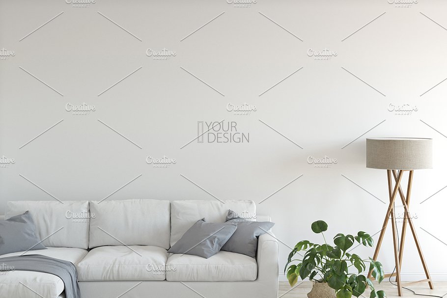 家居室内墙纸&相框画框样机模板 Interior Wall & Frames Mockup – 4插图11