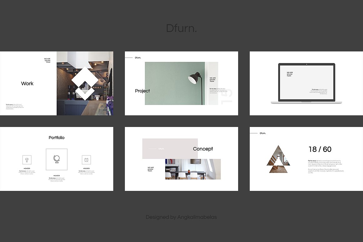 非常适合室内设计产品展示的现代创意Powerpoint模版 Dfurn PowerPoint Template插图3