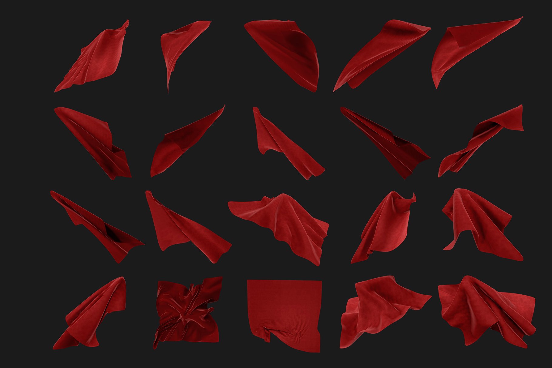 100款深红色织物透明背景叠层 Fabric插图(1)