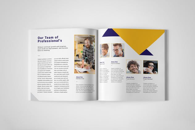 公司简介企业画册INDD设计模板 Square Company Profile插图(4)