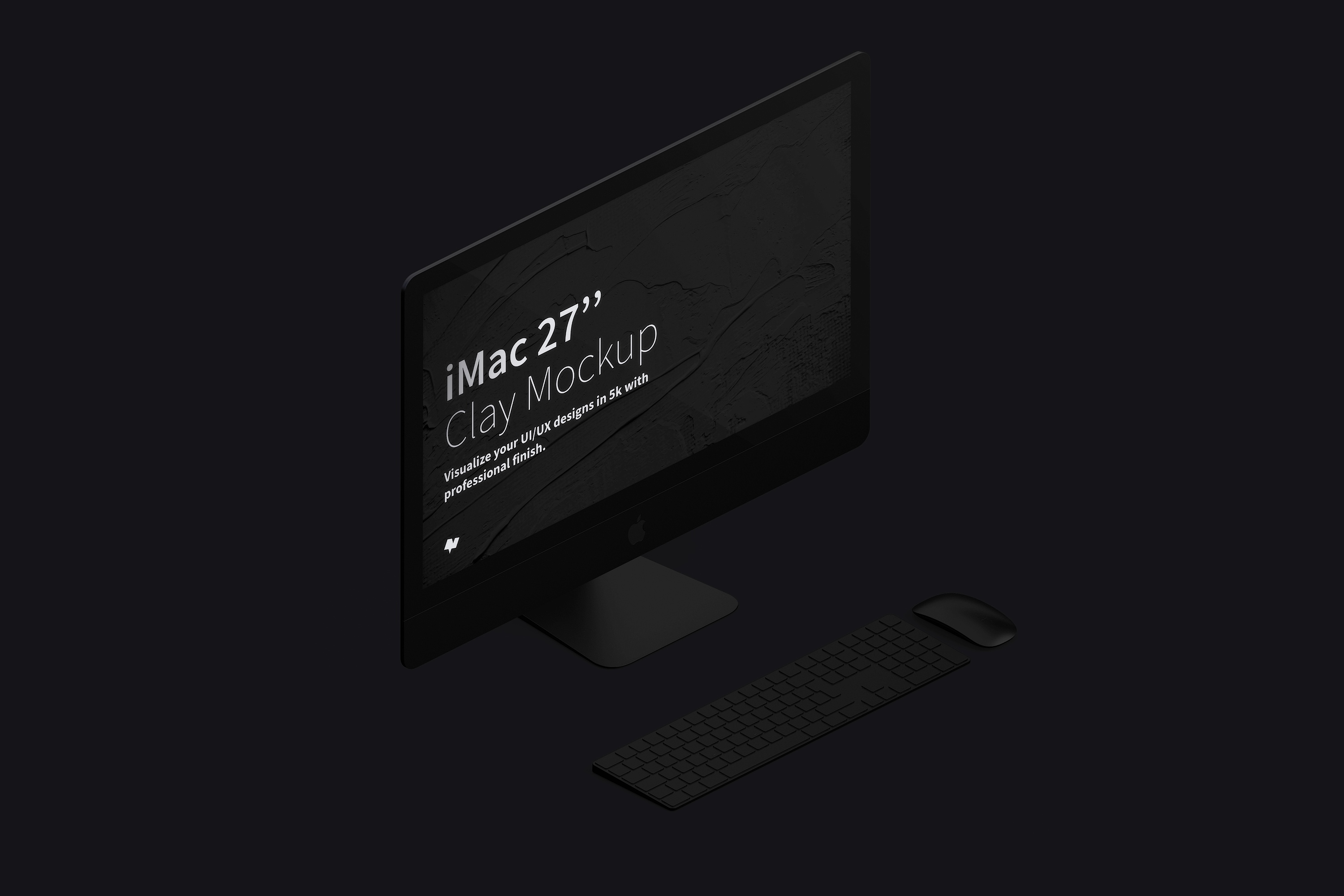 27寸iMac一体机等距左视图黏土样机模板 Clay iMac 27” Mockup, Isometric Left View插图2 27寸iMac一体机等距左视图黏土样机模板 Clay iMac 27” Mockup, Isometric Left View插图2