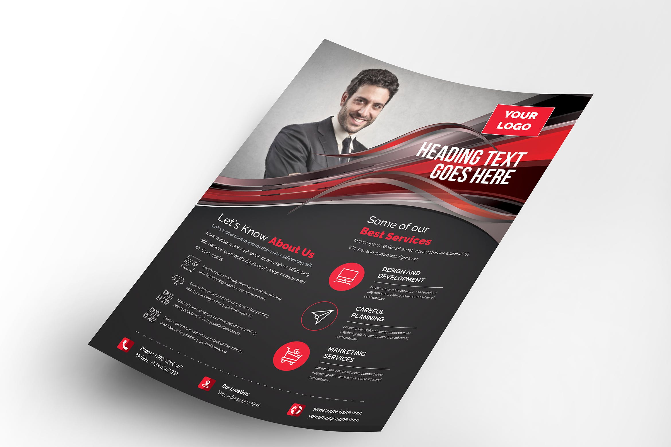 企业服务宣传单设计模板素材 Corporate Flyer插图