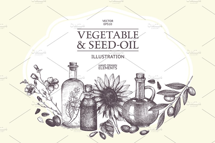 植物油相关设计素材包 Seed Oil Design Collection插图2