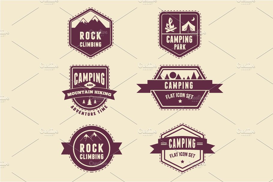 生存工具包图标和露营信息图 Survival Kit, camping infographics插图(4)